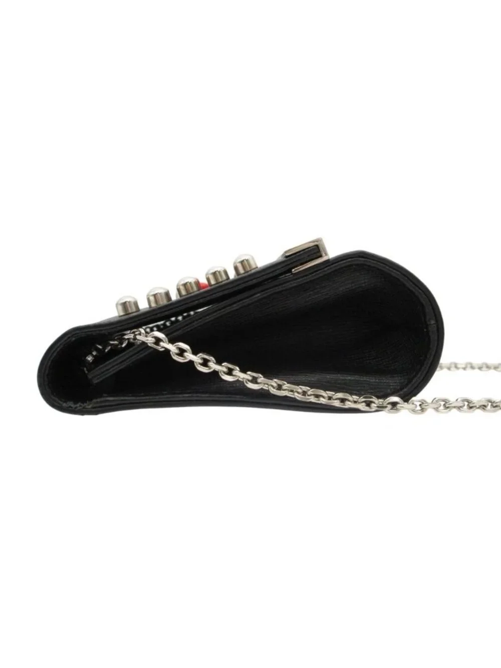 Fendi Shoulder Bag Vitello Elite Leather Monster Star Clutch Chain Black
